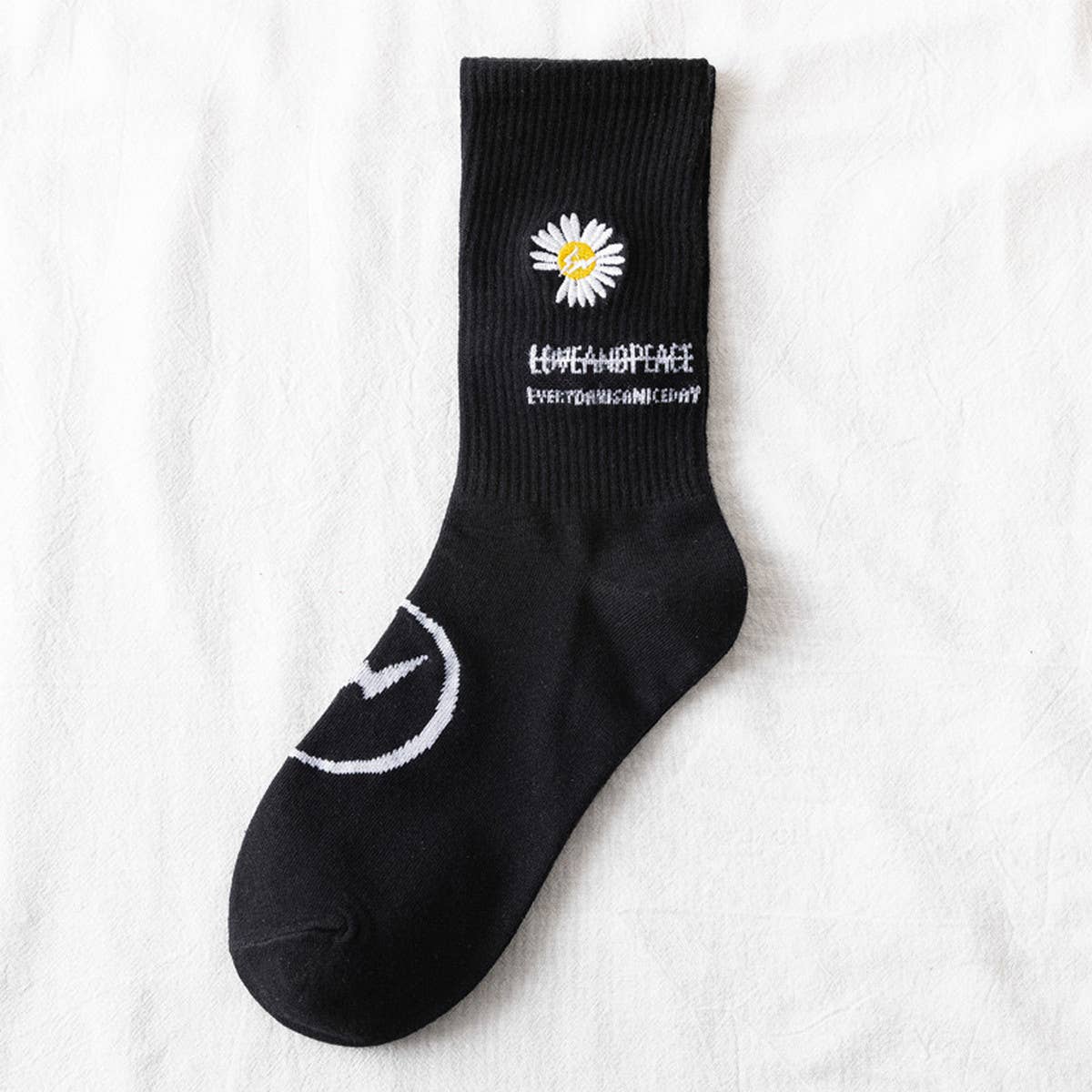 WOMEN BLACK DAISY SOCKS