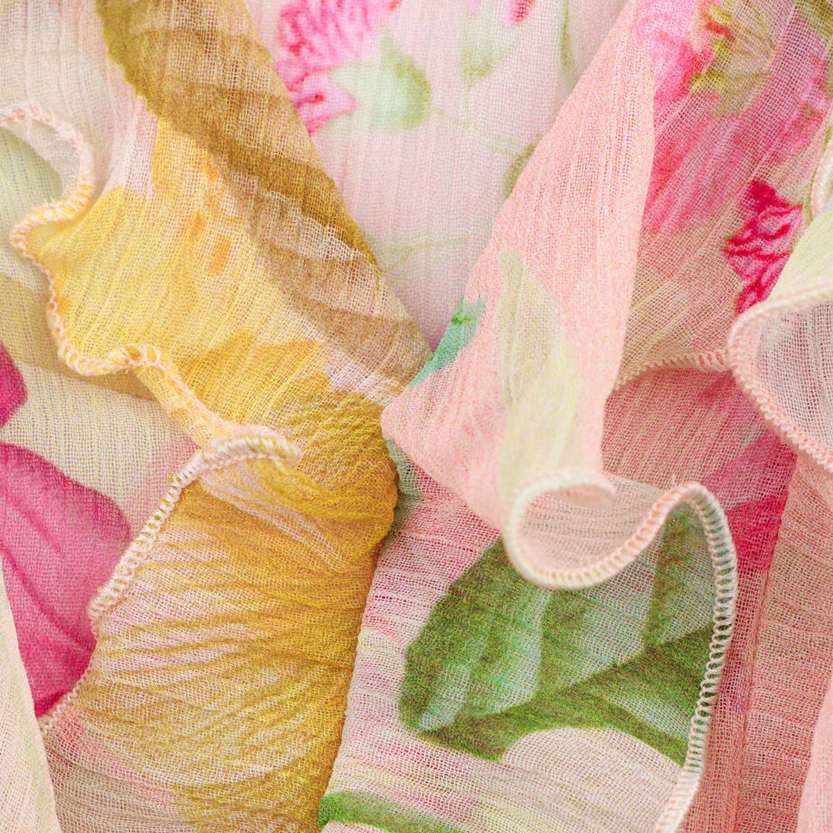 Floral Print Layered Long Sleeve Blouse