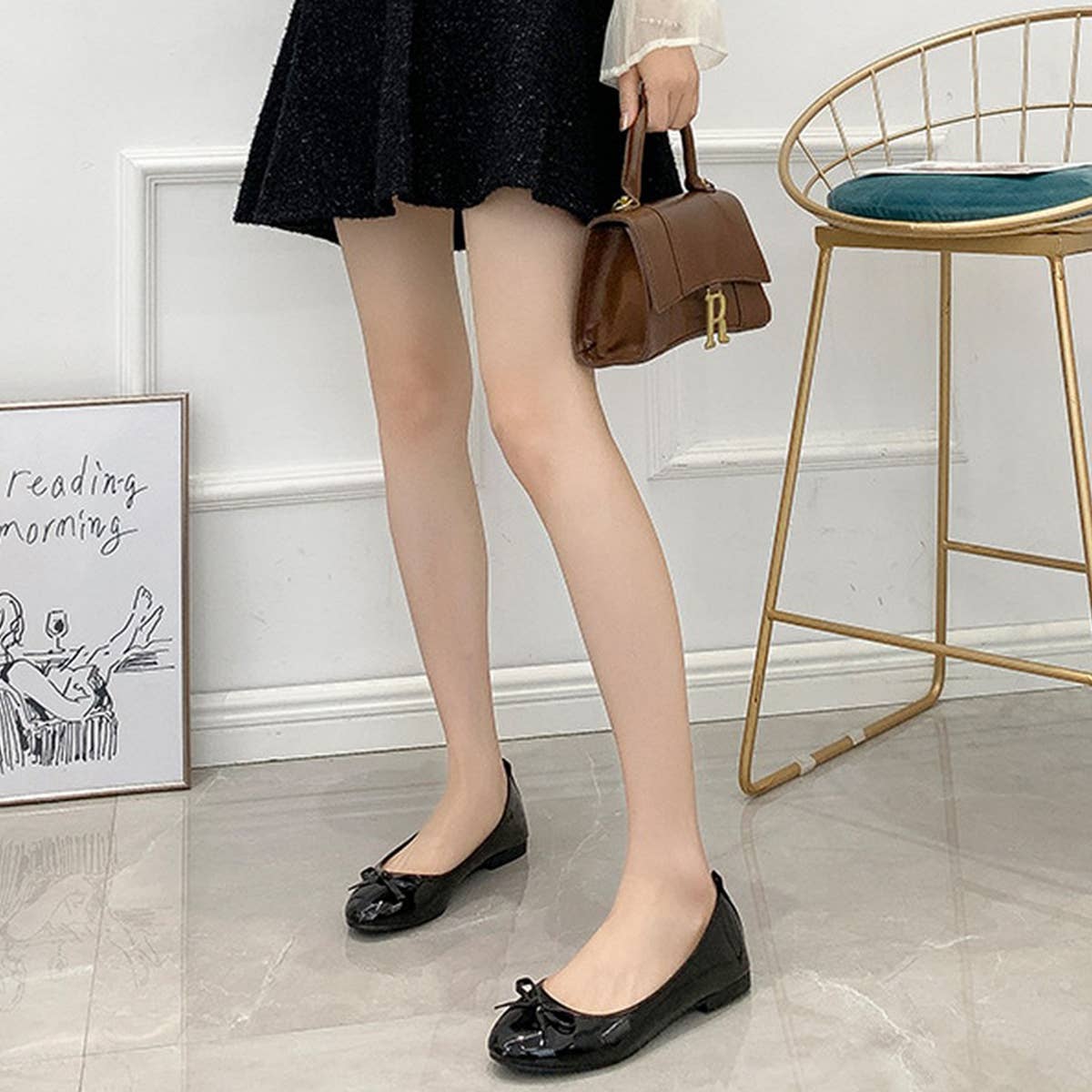 FLAT BOTTOM SOFT LEATHER BOW CASUAL WOMEN SHOES