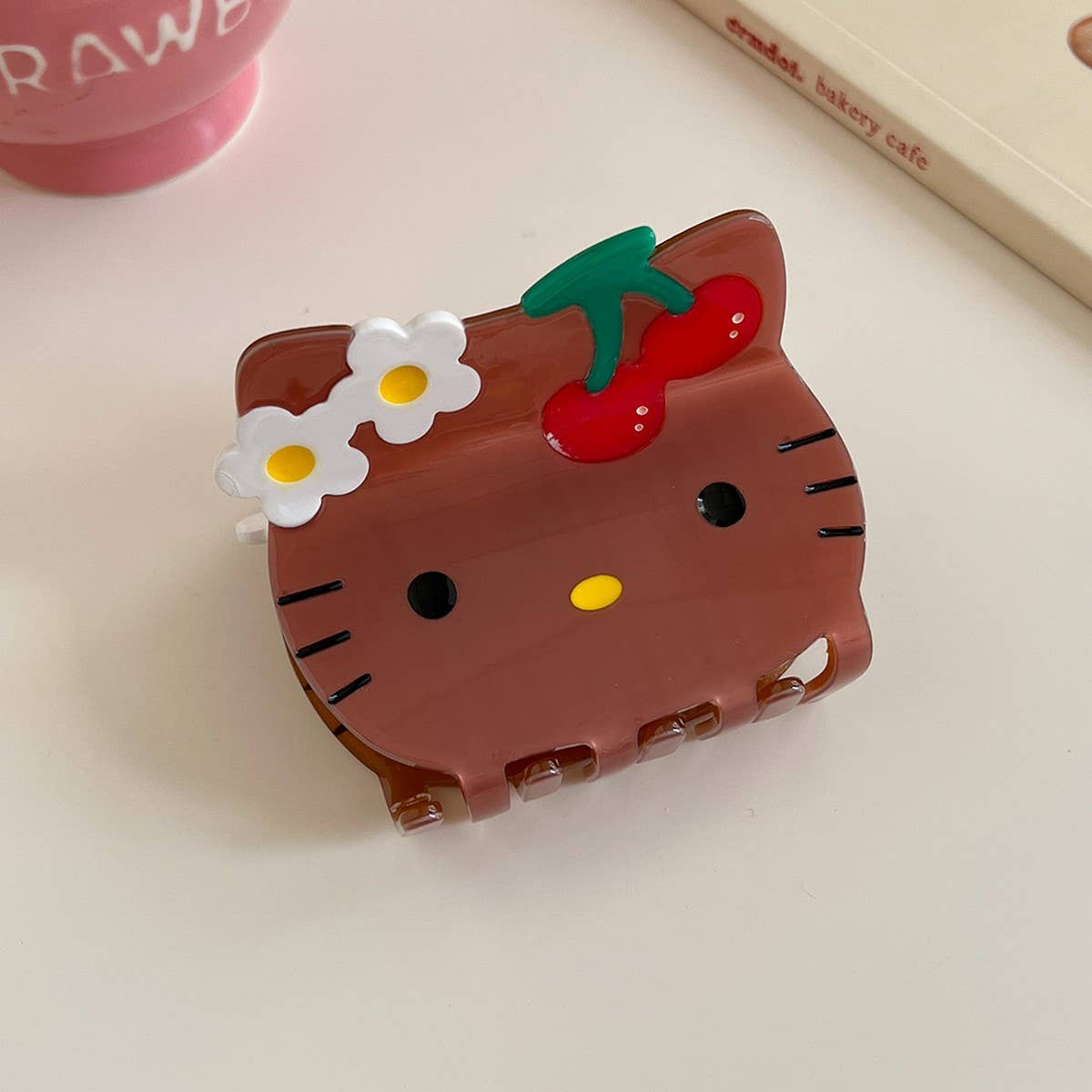 Cute cartoon cat hair claw acetate hairpin