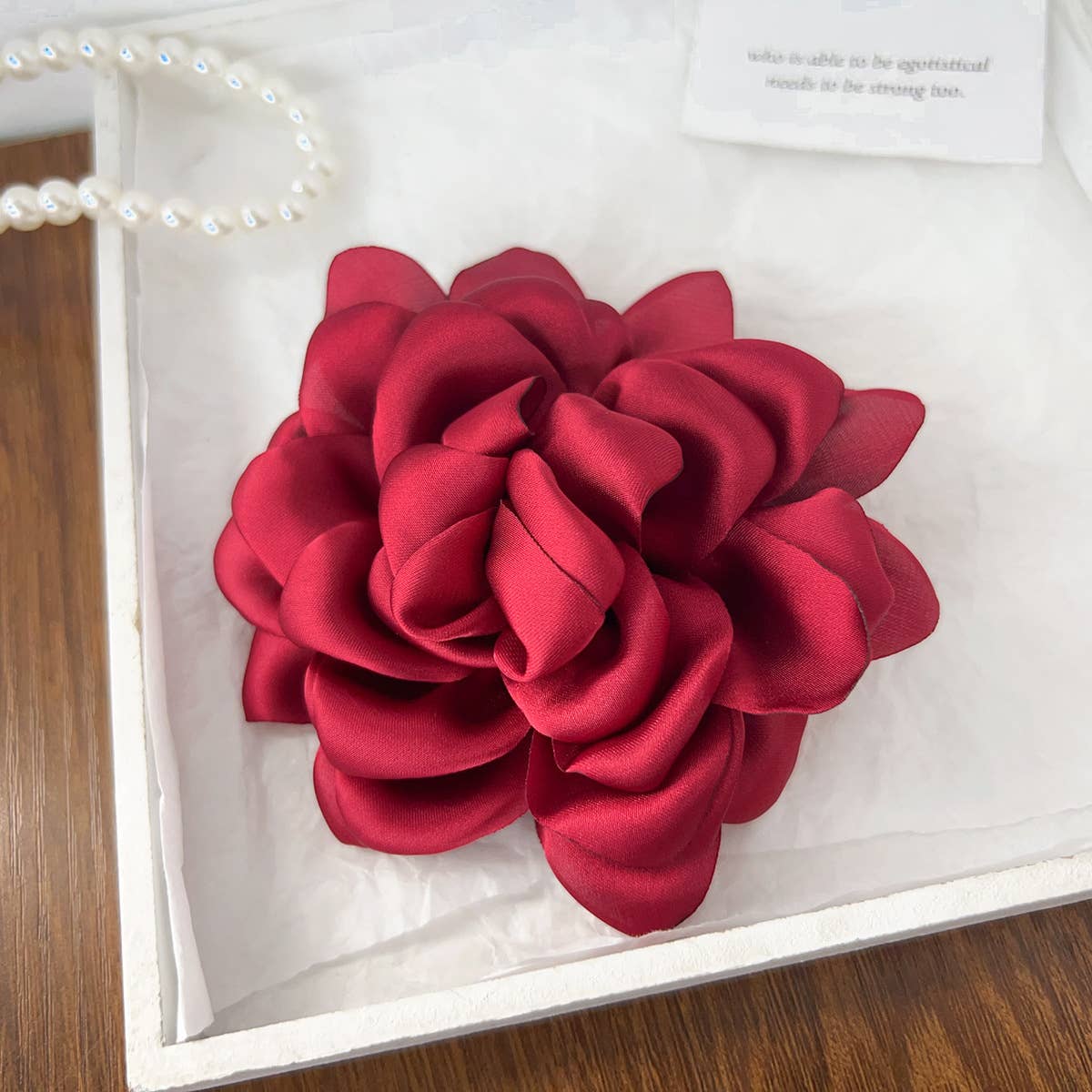 Fresh rose-themed fabric flower hair clips