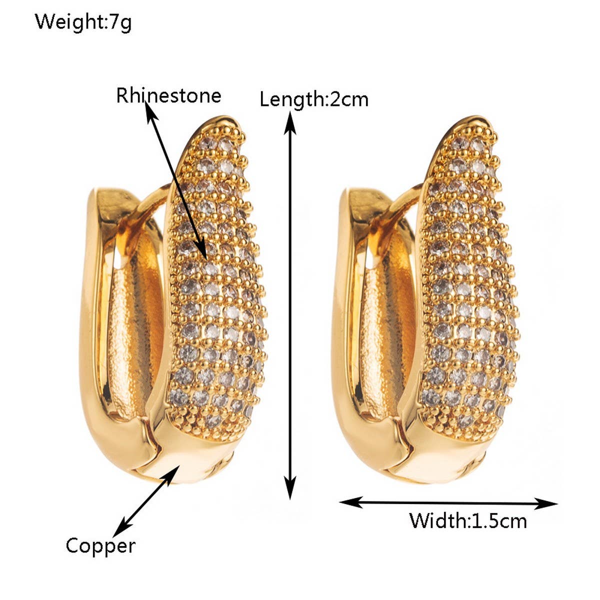 Gold-Plated Hoop Earrings Trendy Style