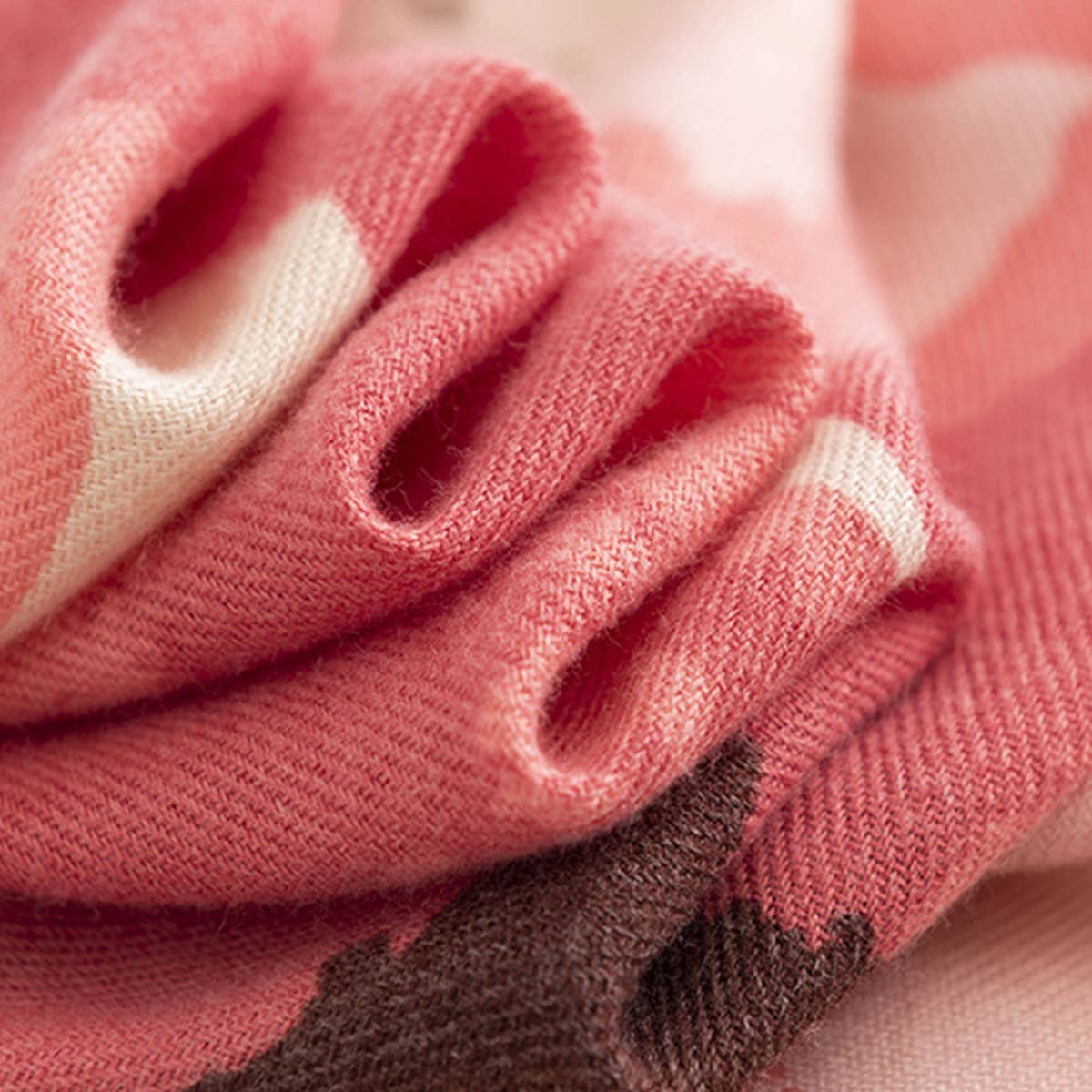 Floral Print Faux Cashmere Scarf for Women