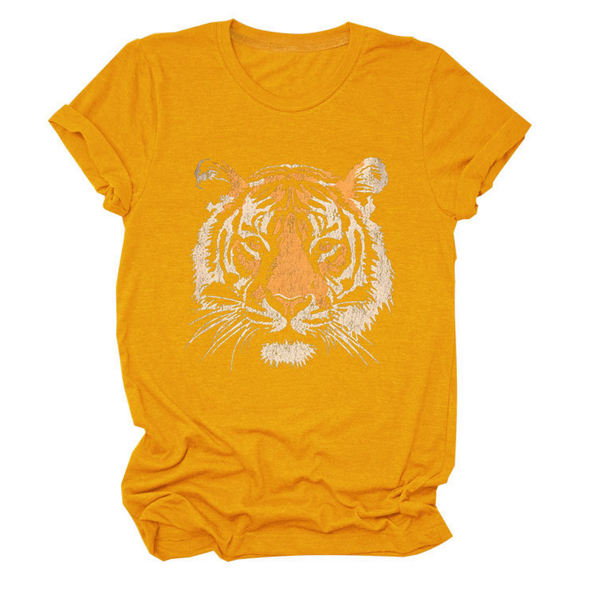Women??¢s Summer Tee with Stylish Tiger Print_CWTTSL0494
