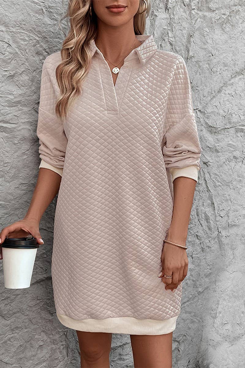 SOLID COLOR TURTLENECK SWEATDRESS_CWDSD2416