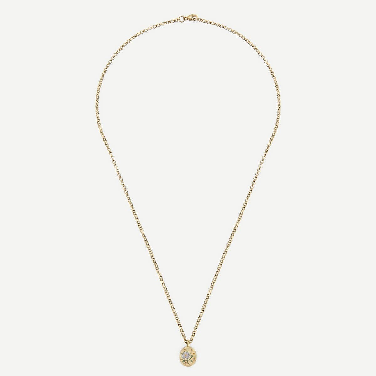 Stainless steel hand-painted flower necklace_CWMM5661