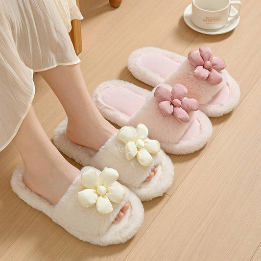 HOME FLOWER OPEN COTTON SLIPPERS