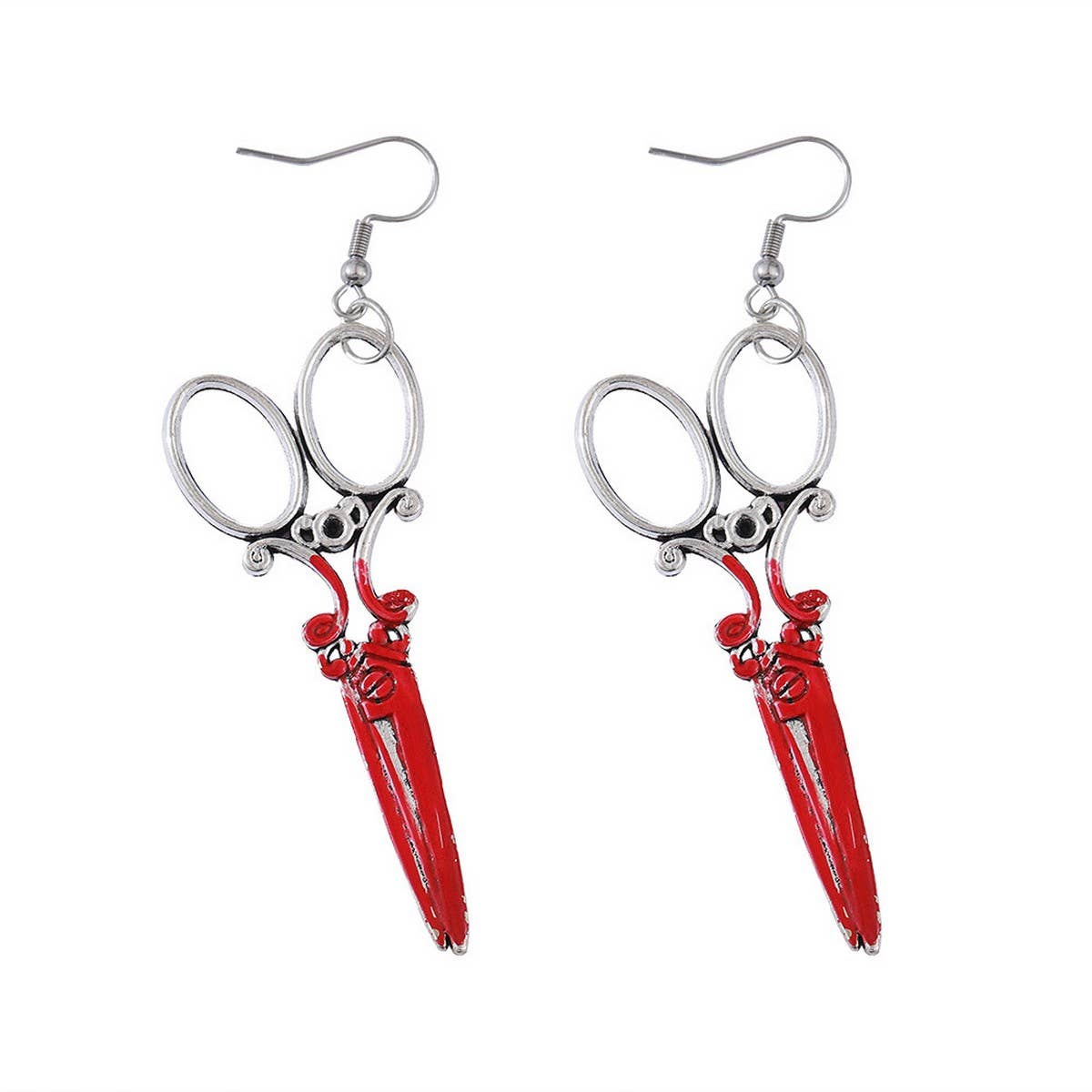 HALLOWEEN BLOODY HORROR SCISSORS AXE EARRINGS