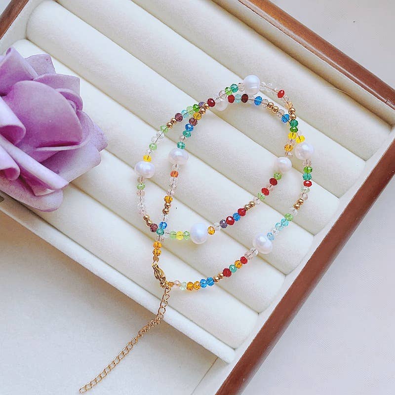 Baroque pearl natural stone necklace