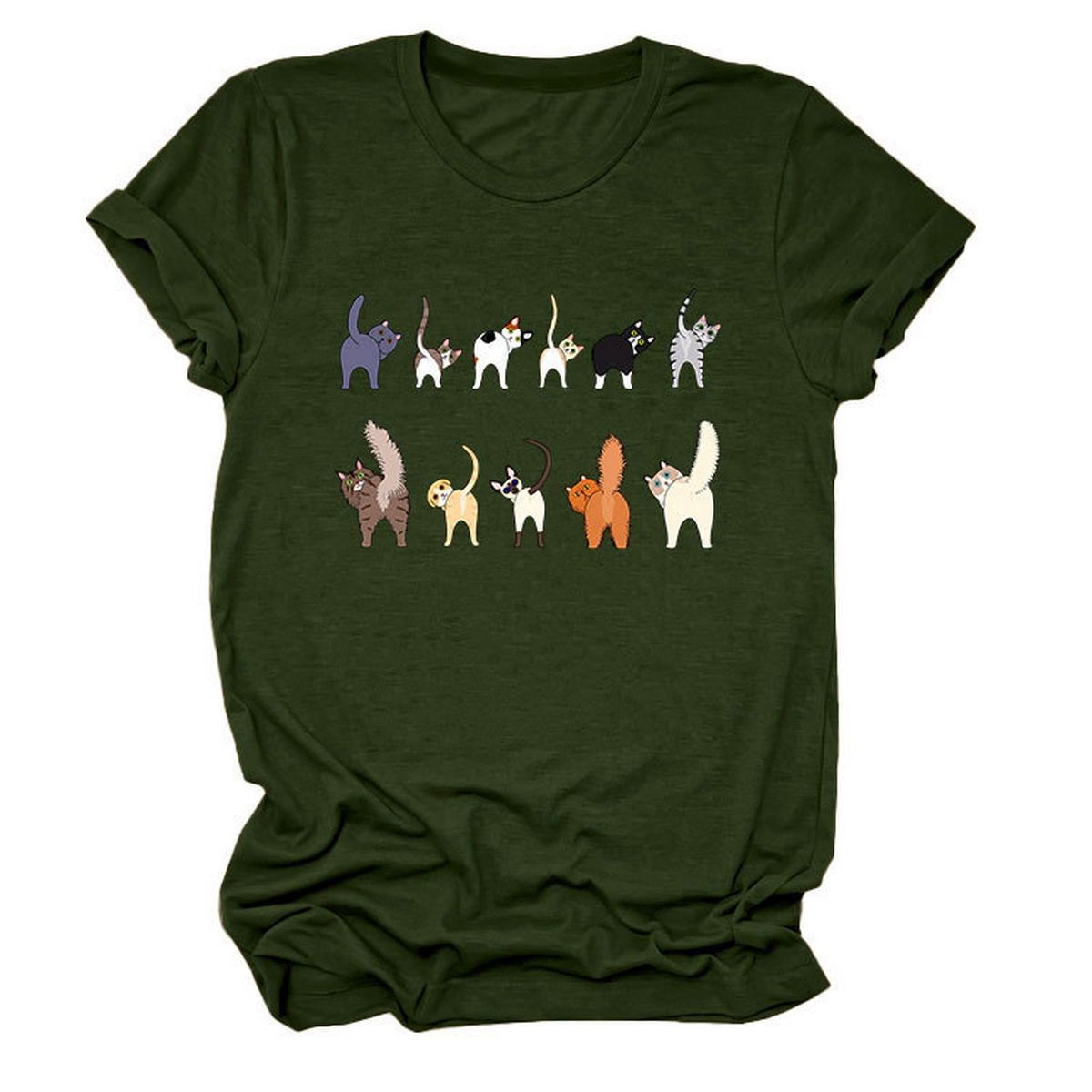 Cute Cat Graphic Tee ? 11 Cats Turn Around