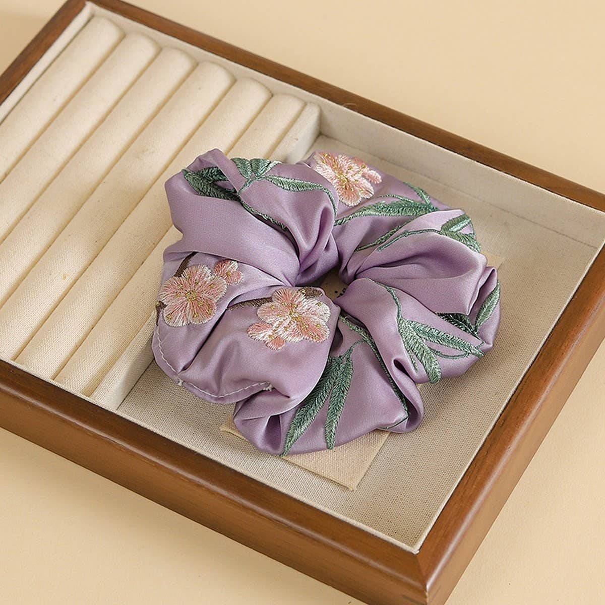 Oleander Embroidered Hair Tie for Hanfu & Qipao_CWAHA5410