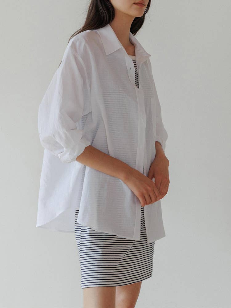 TENCEL LINEN SLOUCHY BLOUSE