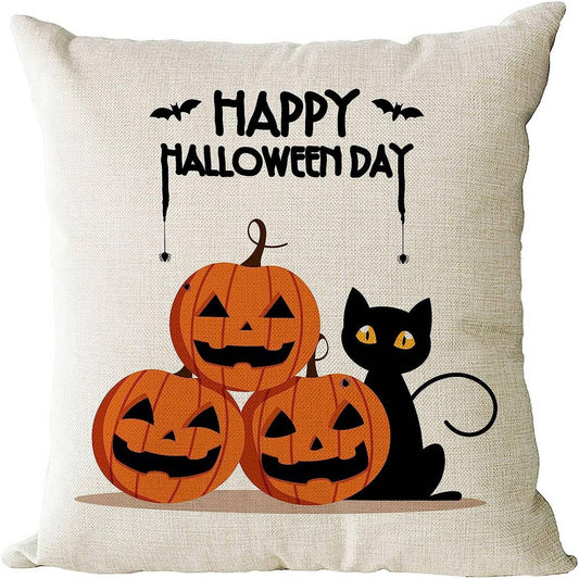 HALLOWEEN ORANGE PUMPKIN HEAD PILLOWCASE