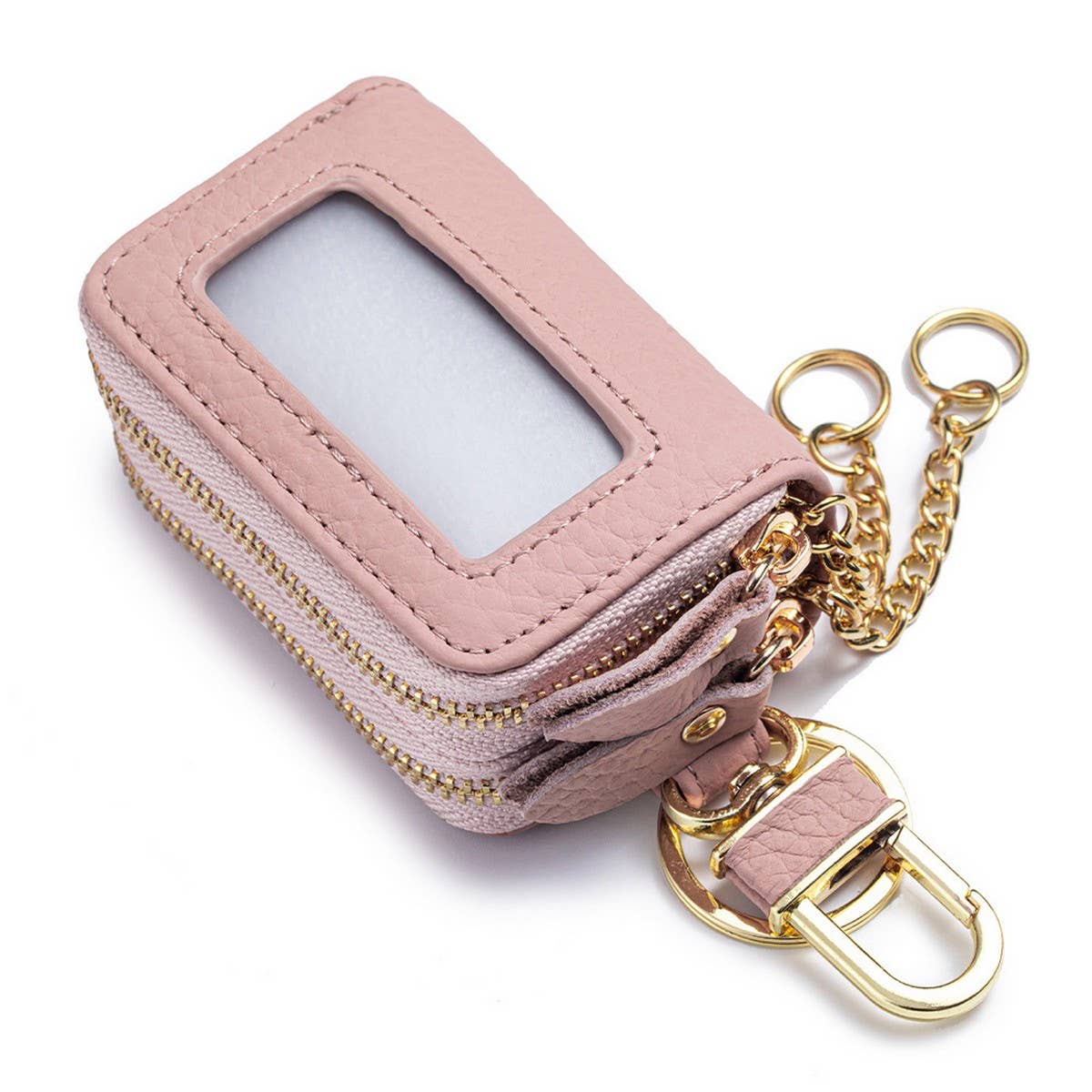 Women¡¯s Leather Key Pouch ? Double Zipper Bag_CUAB00385