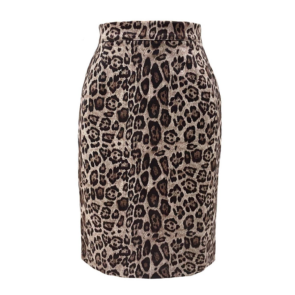 LEOPARD SUEDE SKIRT SEXY PRINTED MIDI SKIRT