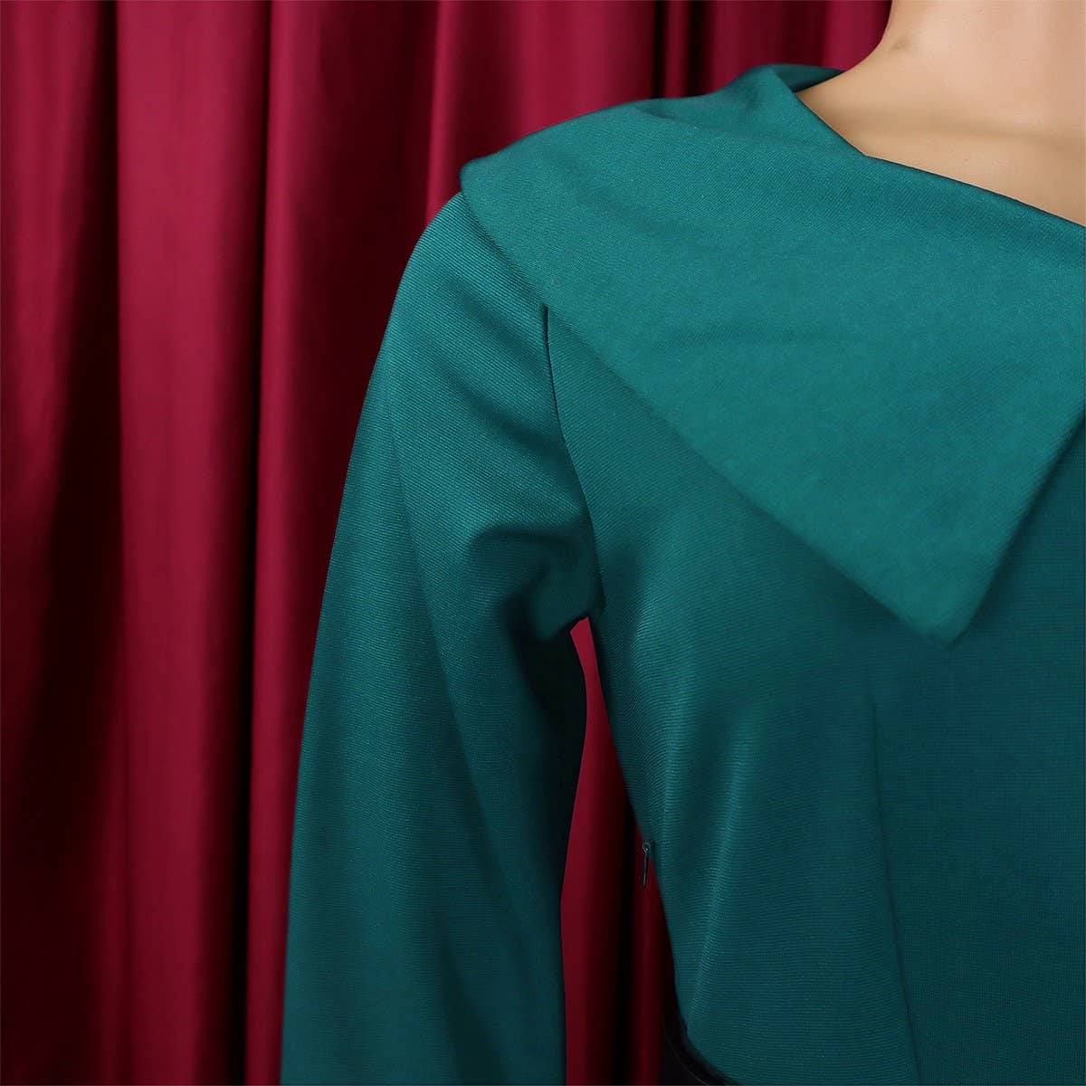 SOLID COLOR FASHIONABLE A-LINE PLUS SIZE DRESS_CWDMD3670