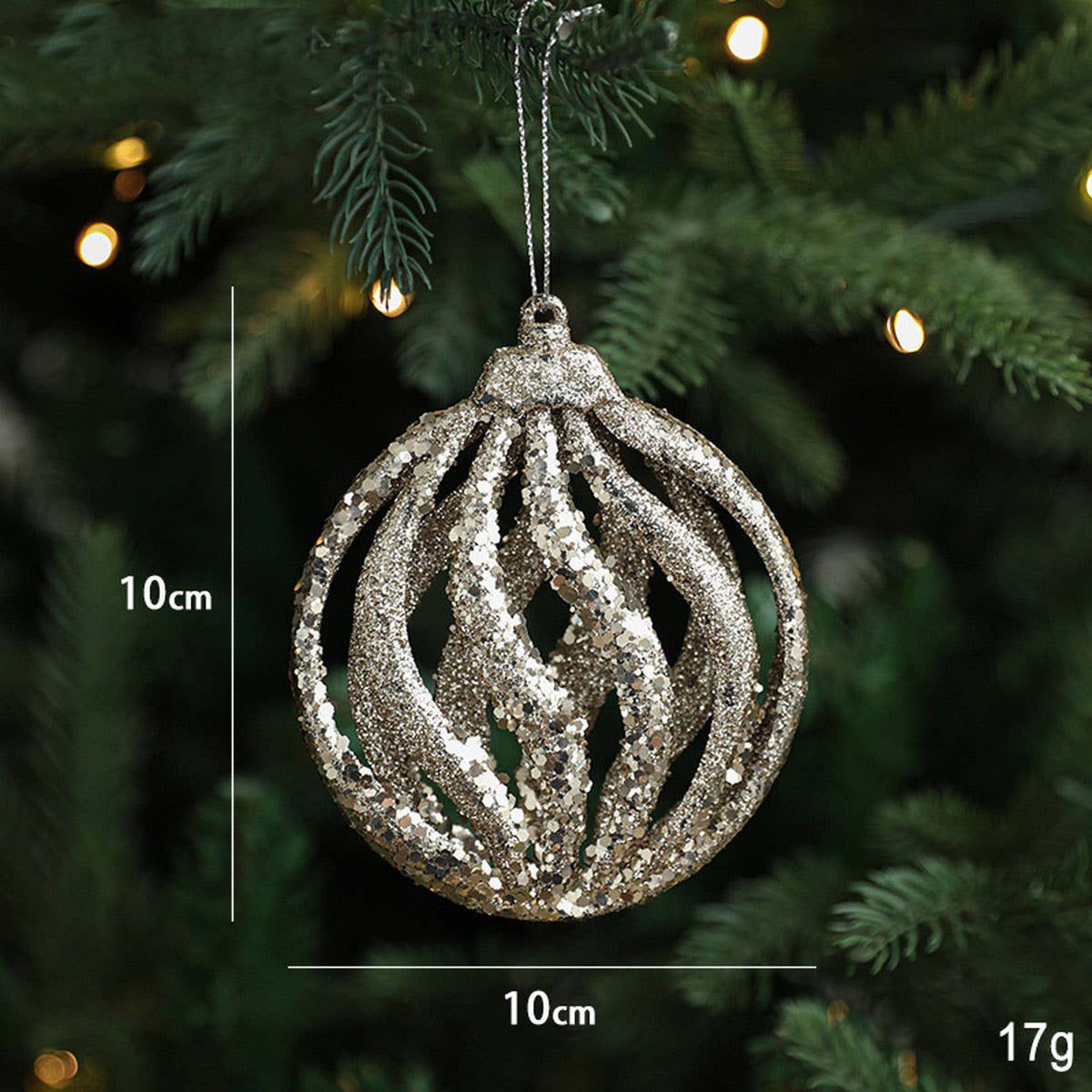 Glitter Reindeer House Christmas Tree Ornament