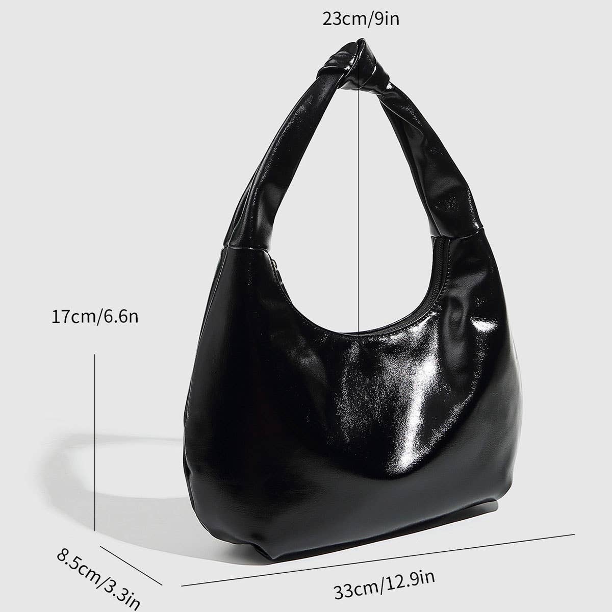 Glossy Cloud Shoulder Bag with Minimalist Design_CWAB5705