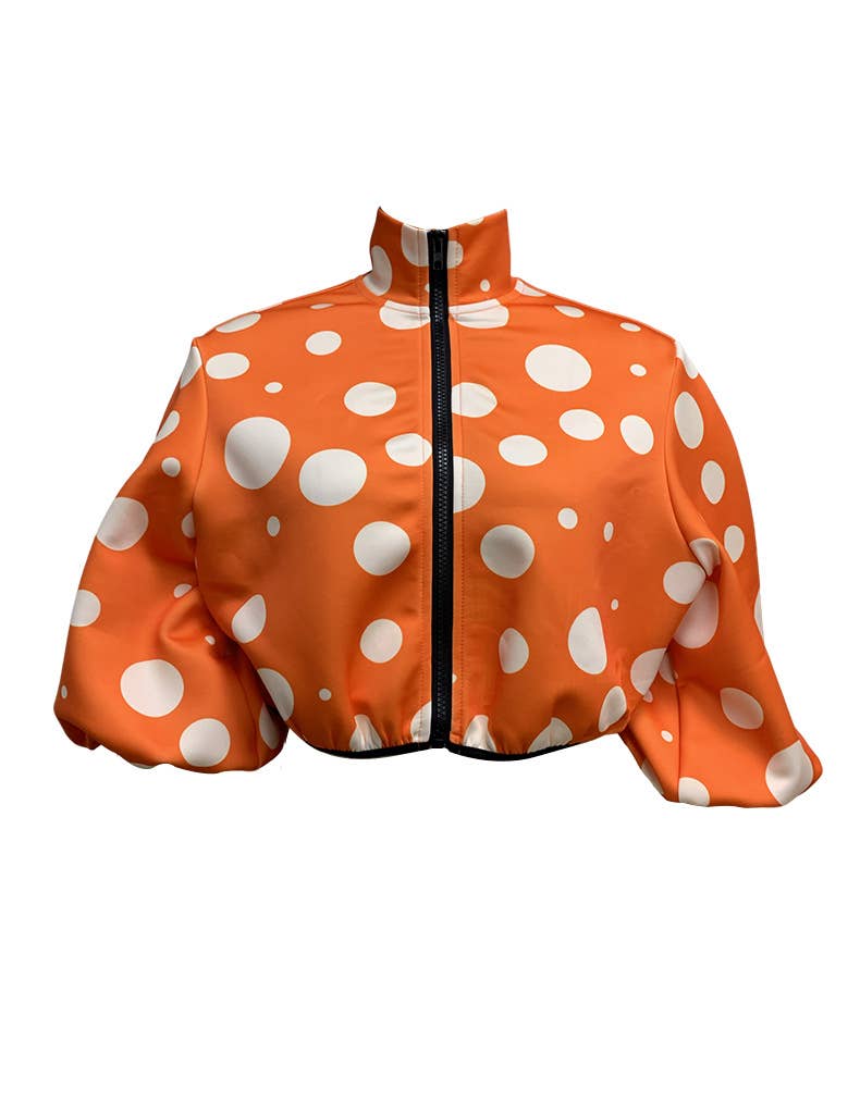 FASHIONABLE POLKA DOT SHORT WOMEN'S COAT THIN