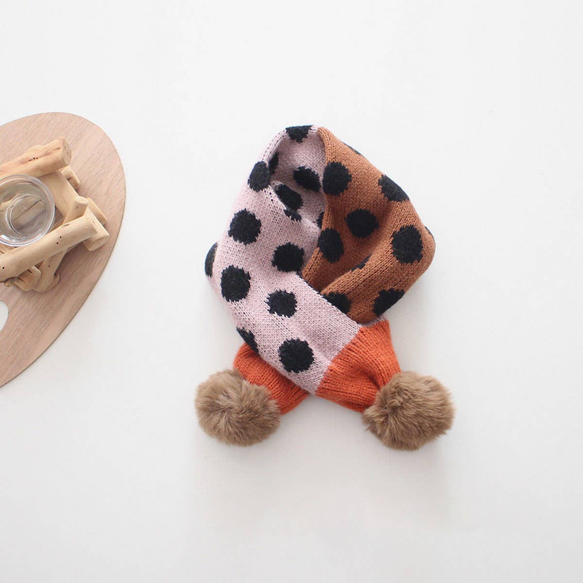 Colorful Polka Dot Knitted Scarf - Kids Neck Scarf