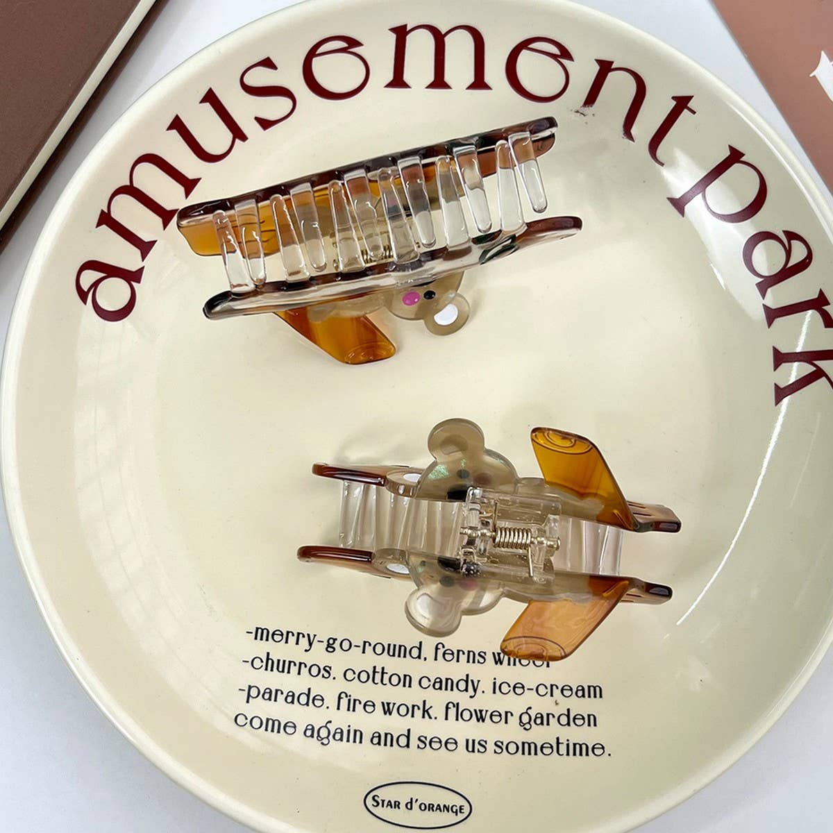 Clear Koala Acetate Hair Claw Clip with Tree