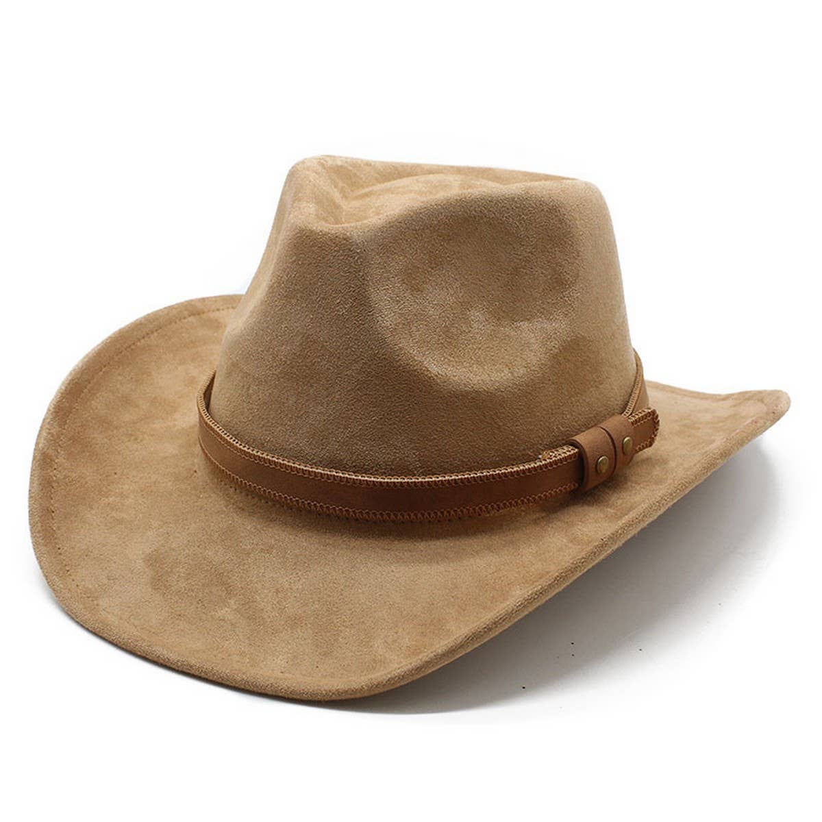 Suede Cowboy Fedora Wool Felt Hat Unisex_CWAH2521