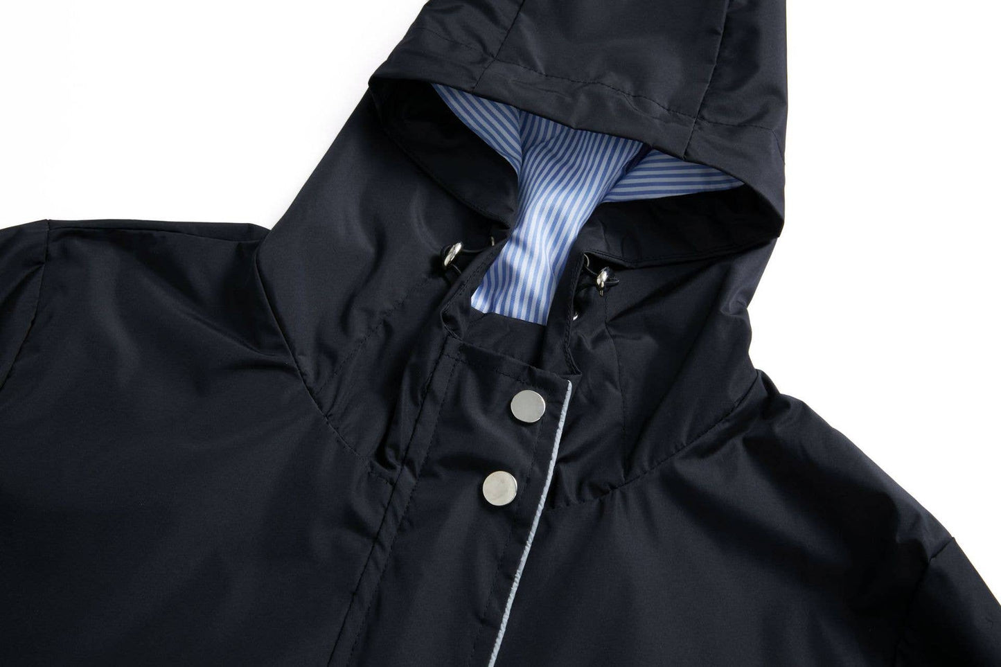 Waterproof hooded long straight trench coat