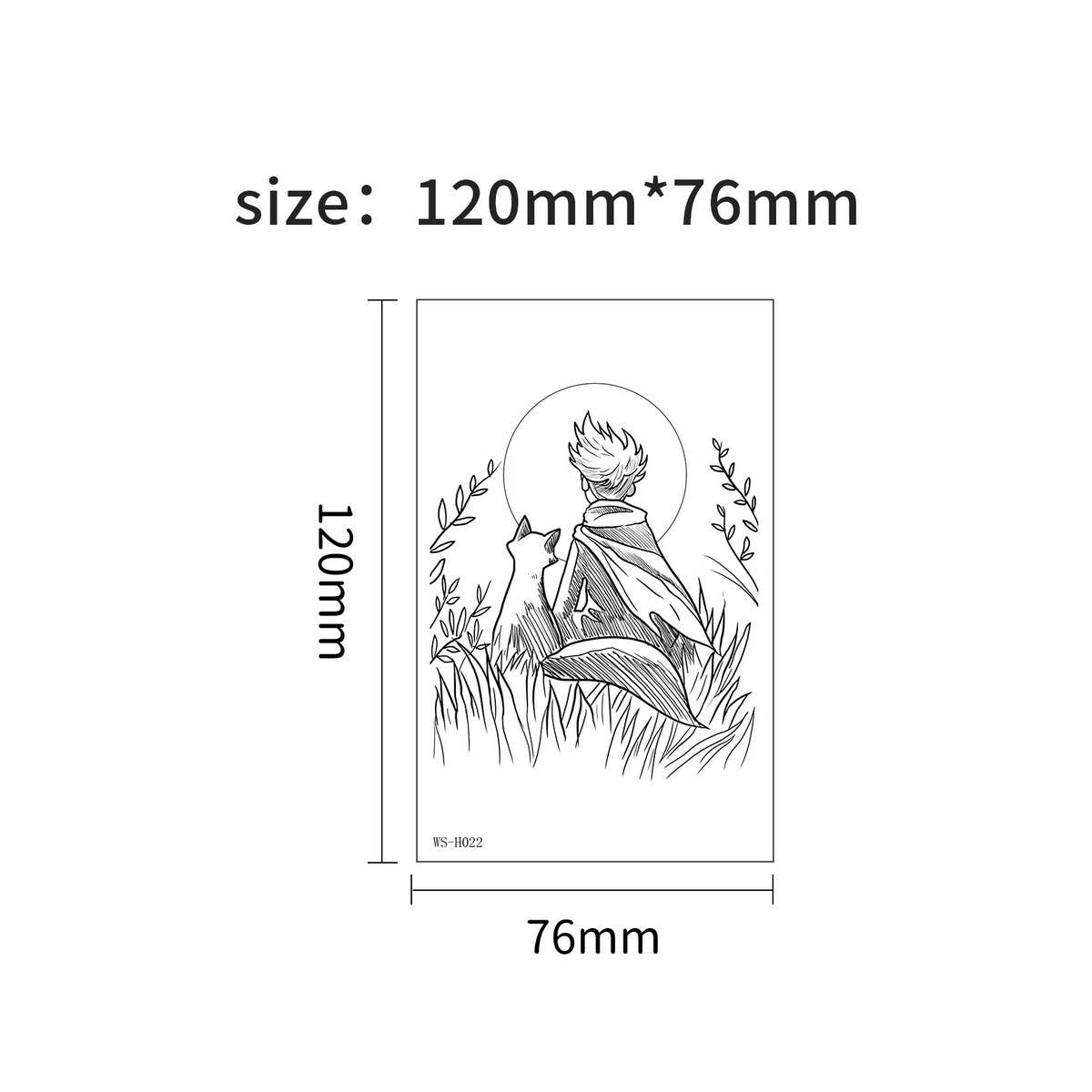 Prince Boy Rose Fox Planet Tattoo Stickers_CWMM8267