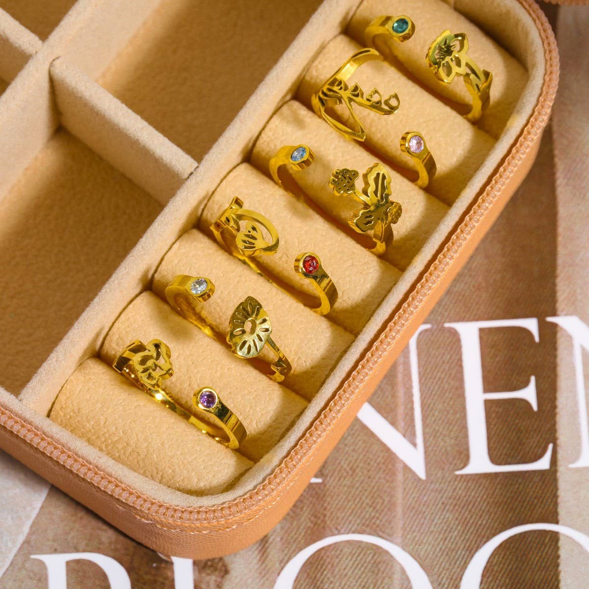 December Colored Zirconia Open Ring