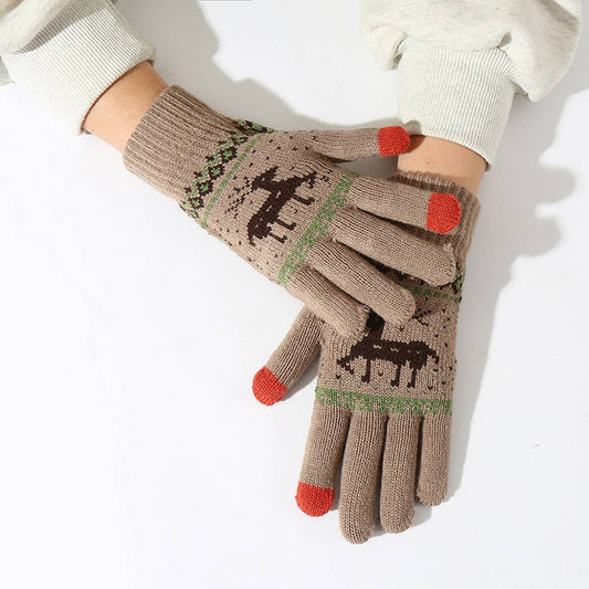 CWAG00573_UNISEX WINTER REINDEER TOUCHSCREEN GLOVES