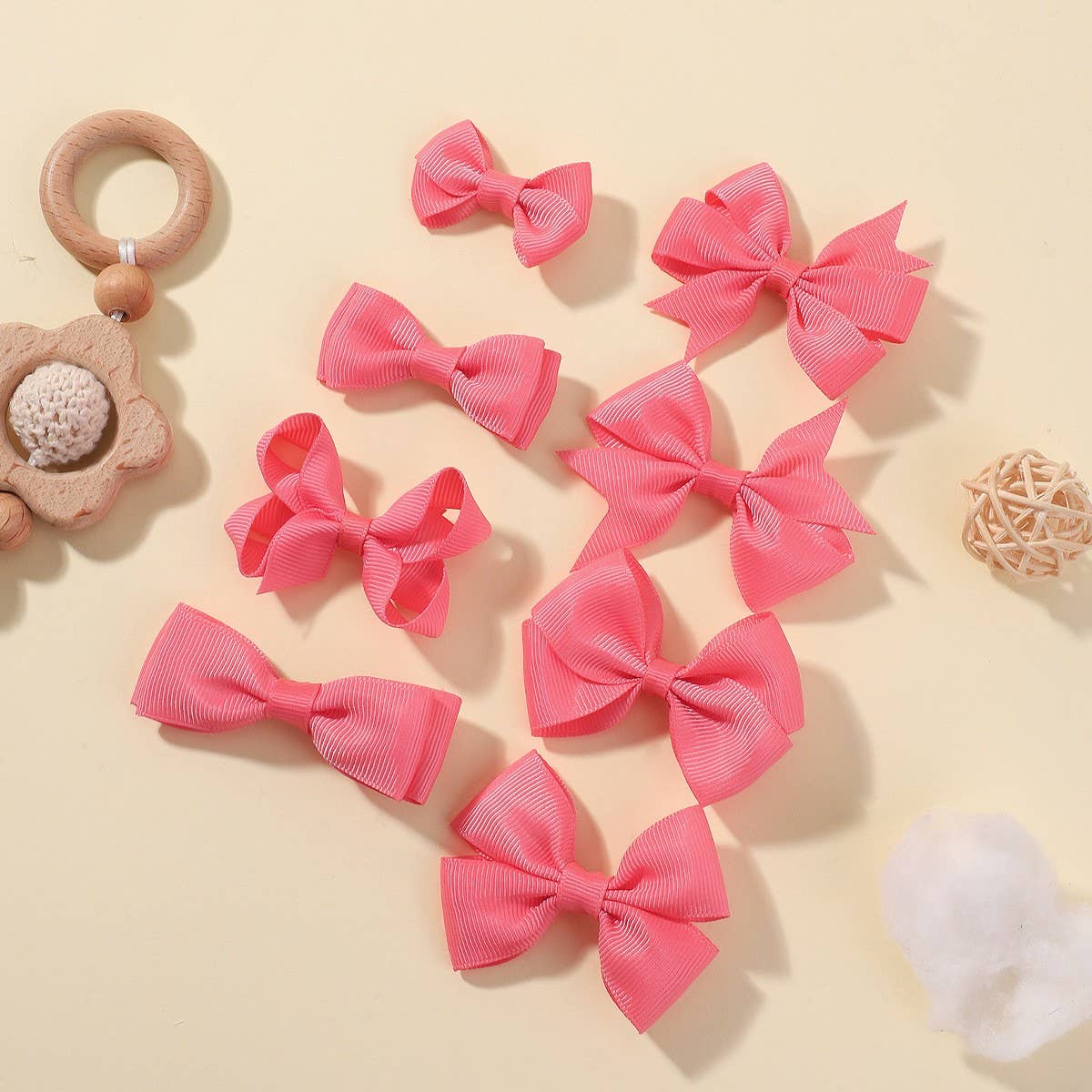 Handmade Ribbon Bow Hair Clips for Babies