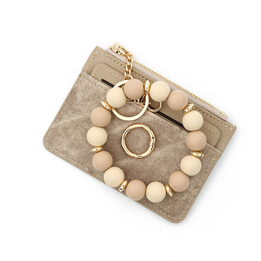 Silicone Bead Keychain Wallet ID Card Holder_CUAB00450