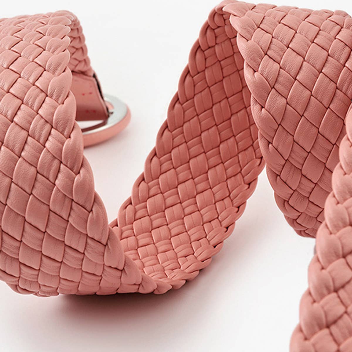 ROUND BUCKLE WOVEN BELT_CWABE0112