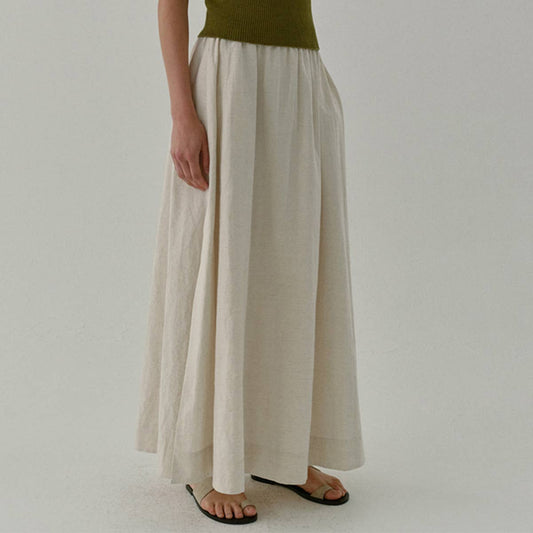 SPLIT DOUBLE POCKET A-LINE WAIST SKIRT