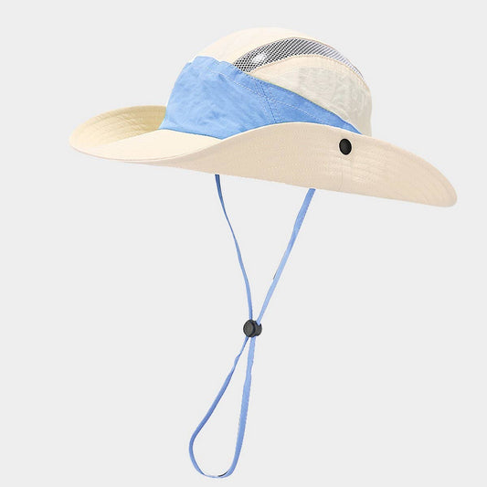 Colorblock Mesh Sun Hat ? Quick Dry Outdoor Style_CWAH3825