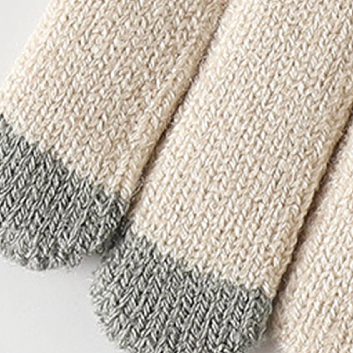 COMFORTABLE CONTRAST WARM KNITTED GLOVES_CWAG0031