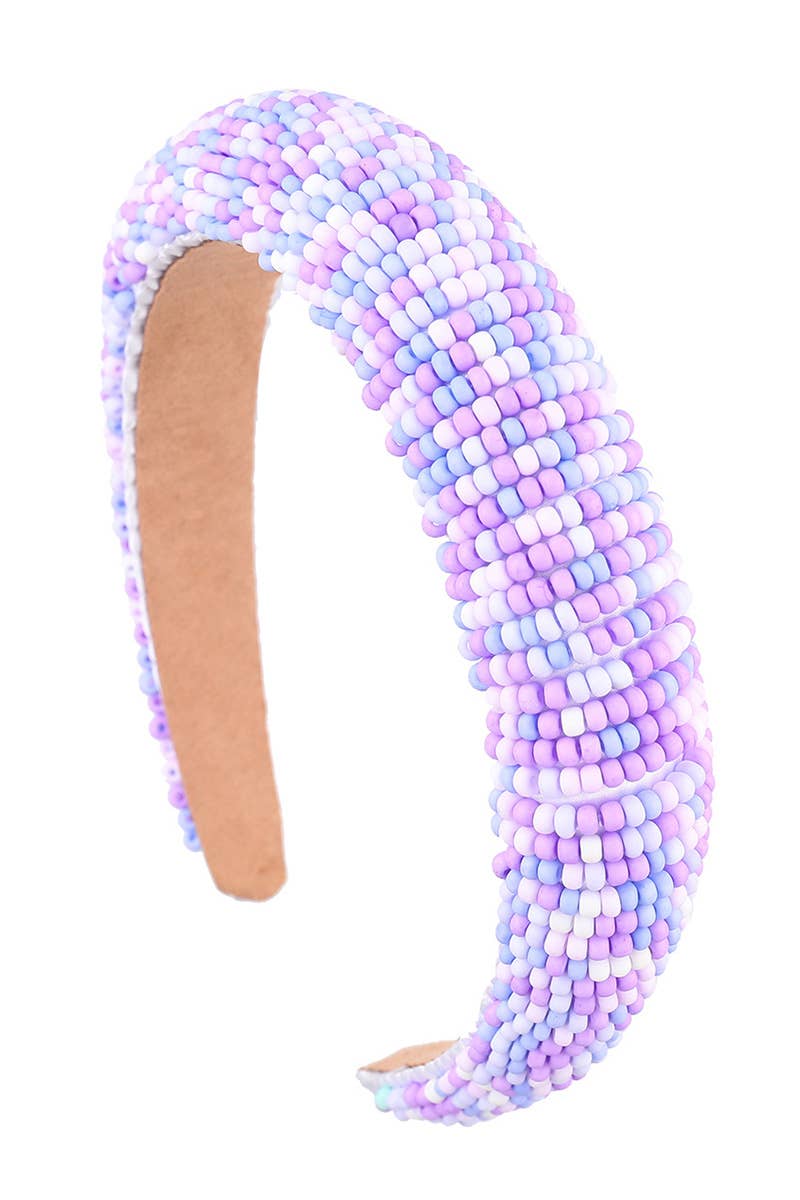 COLORFUL RICE BEADS DECKED HEAD HOOP HEADBAND_CWAHA0122