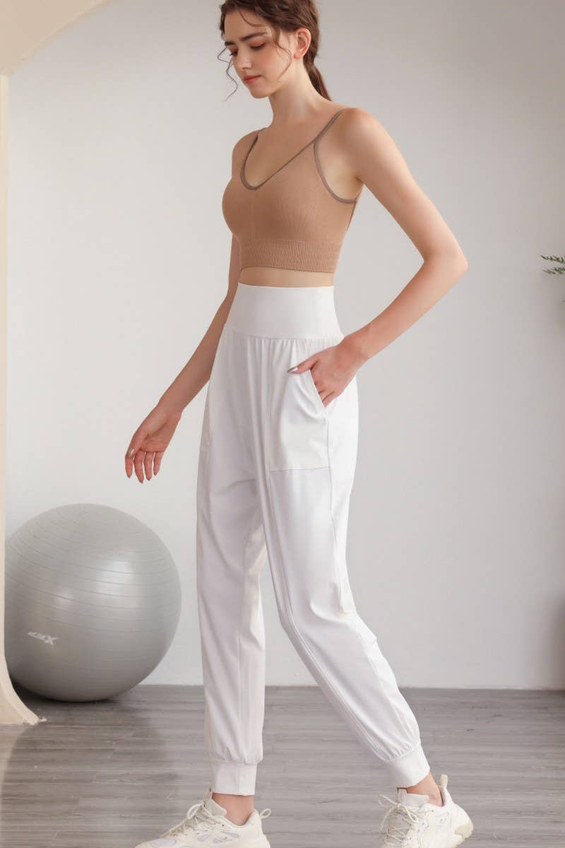 CWBLP0640_HIGH WAIST BREATHABLE YOGA CASUAL SWEATPANTS