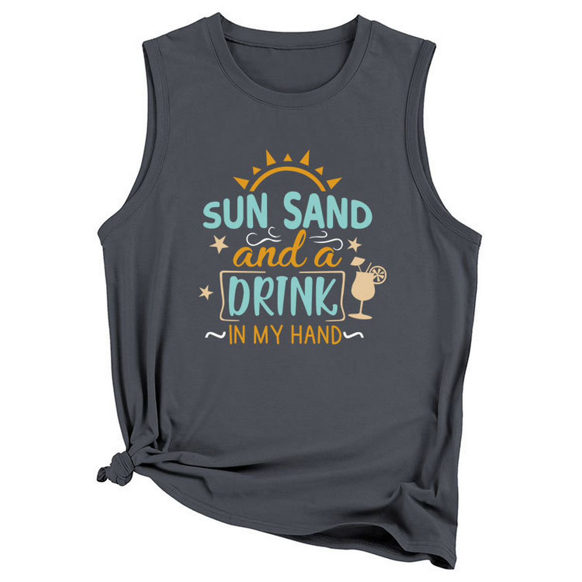 Women??¢s Casual Loose Fit Tank Top, Minimal Style_CWTTSL0418