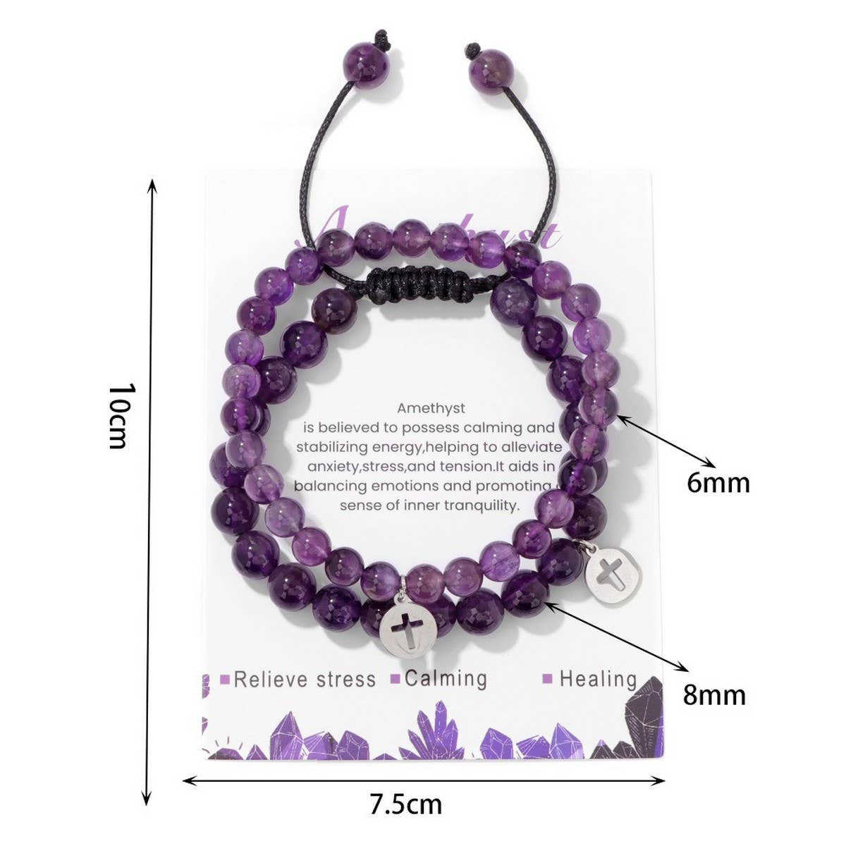 CROSS TIGER EYE DOUBLE LAYER BRACELET