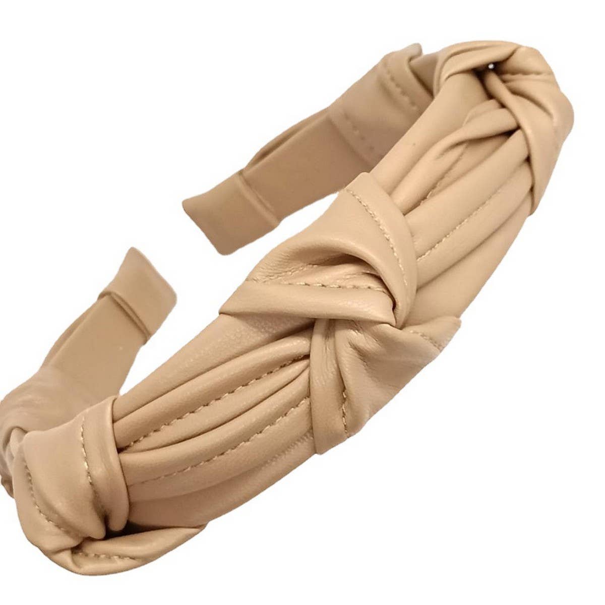 Pastel Morandi PU Leather Knot Headband_CWAHA6342