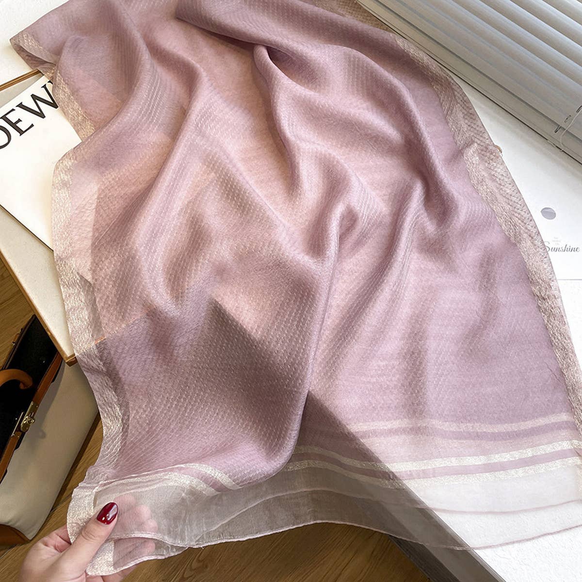 Silk Blend Scarf for Women - Lightweight