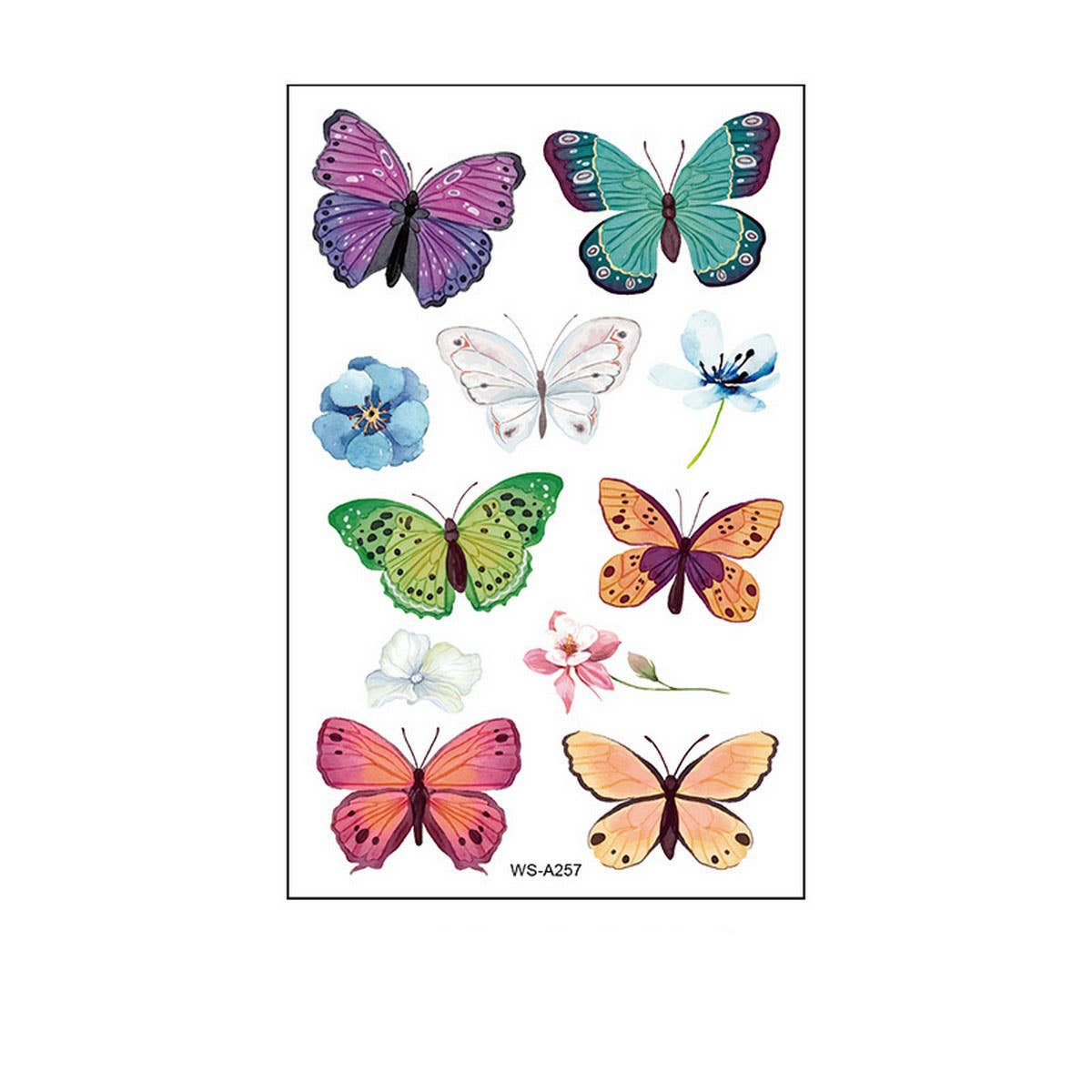 Waterproof Kids Cute Watercolor Butterfly Tattoos
