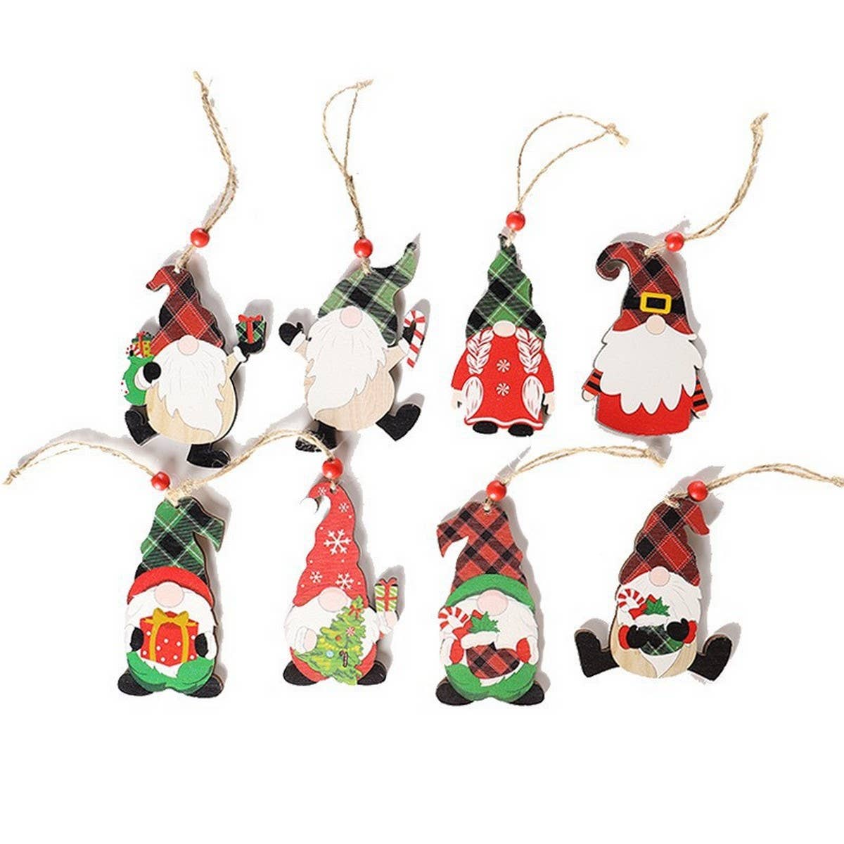 CHRISTMAS DECORATIONS PAINTED WOODEN PENDANTS