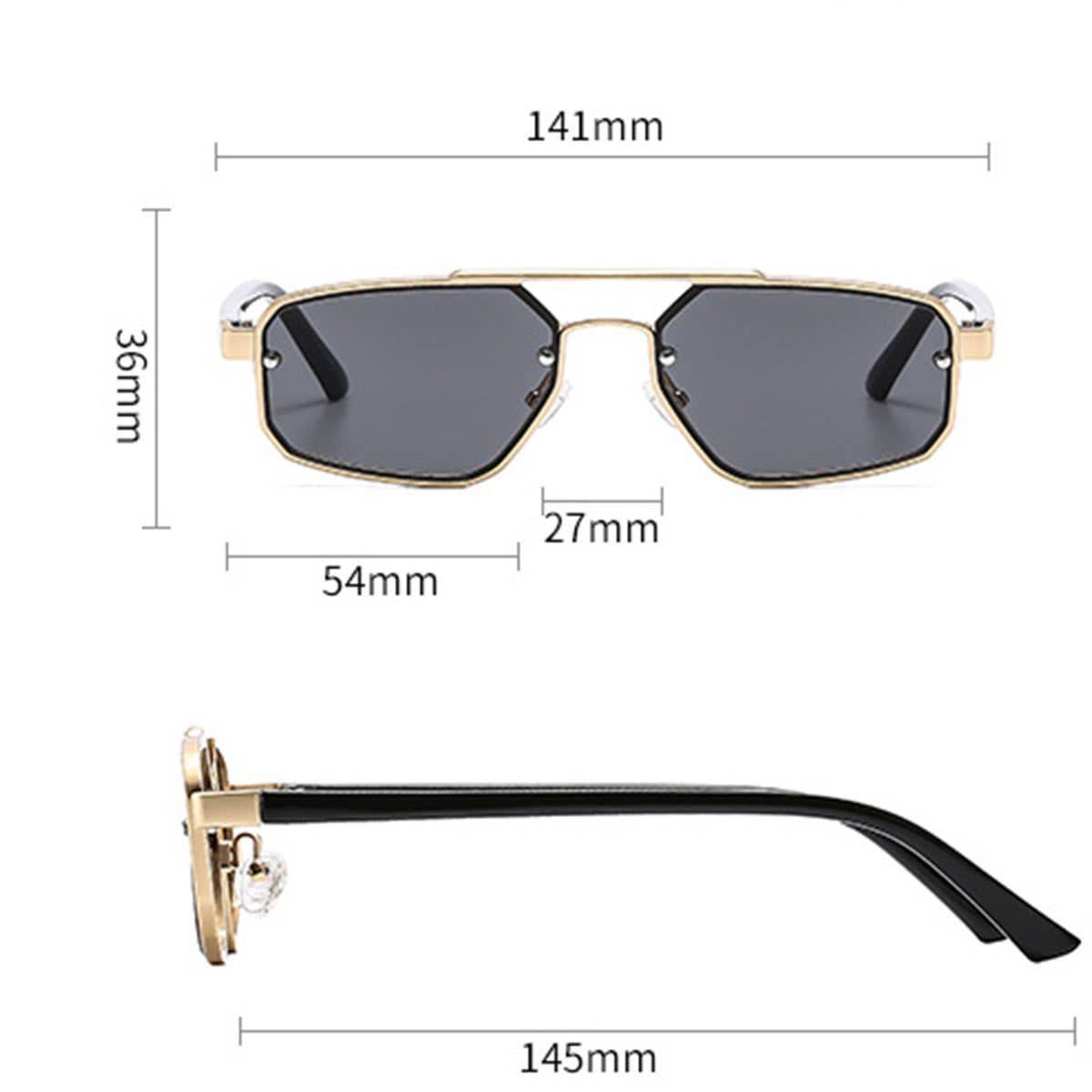 Retro Double Bridge Metal Sunglasses Unisex_CWASG1168