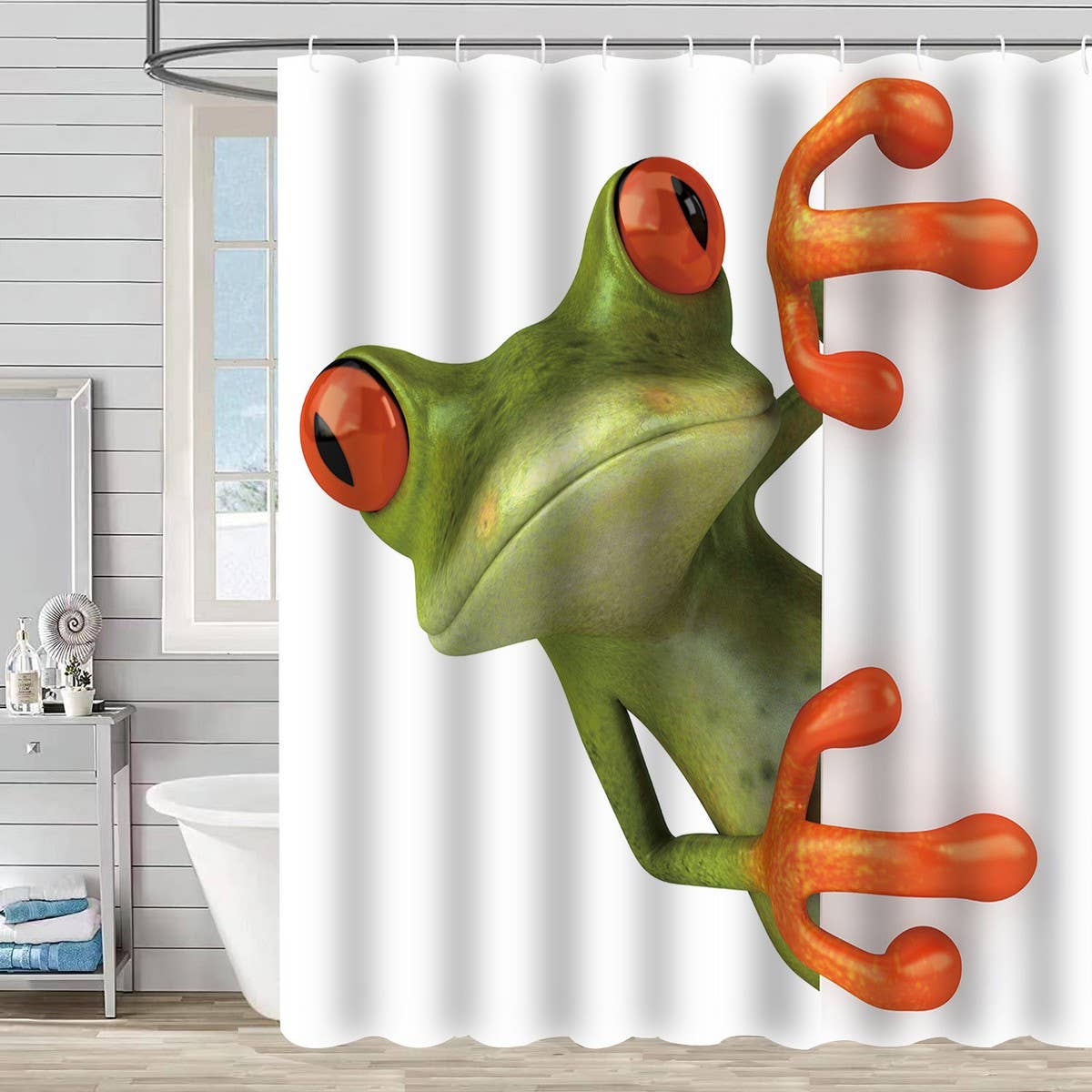 HOT SALE DIGITAL PRINTED FROG SHOWER CURTAIN
