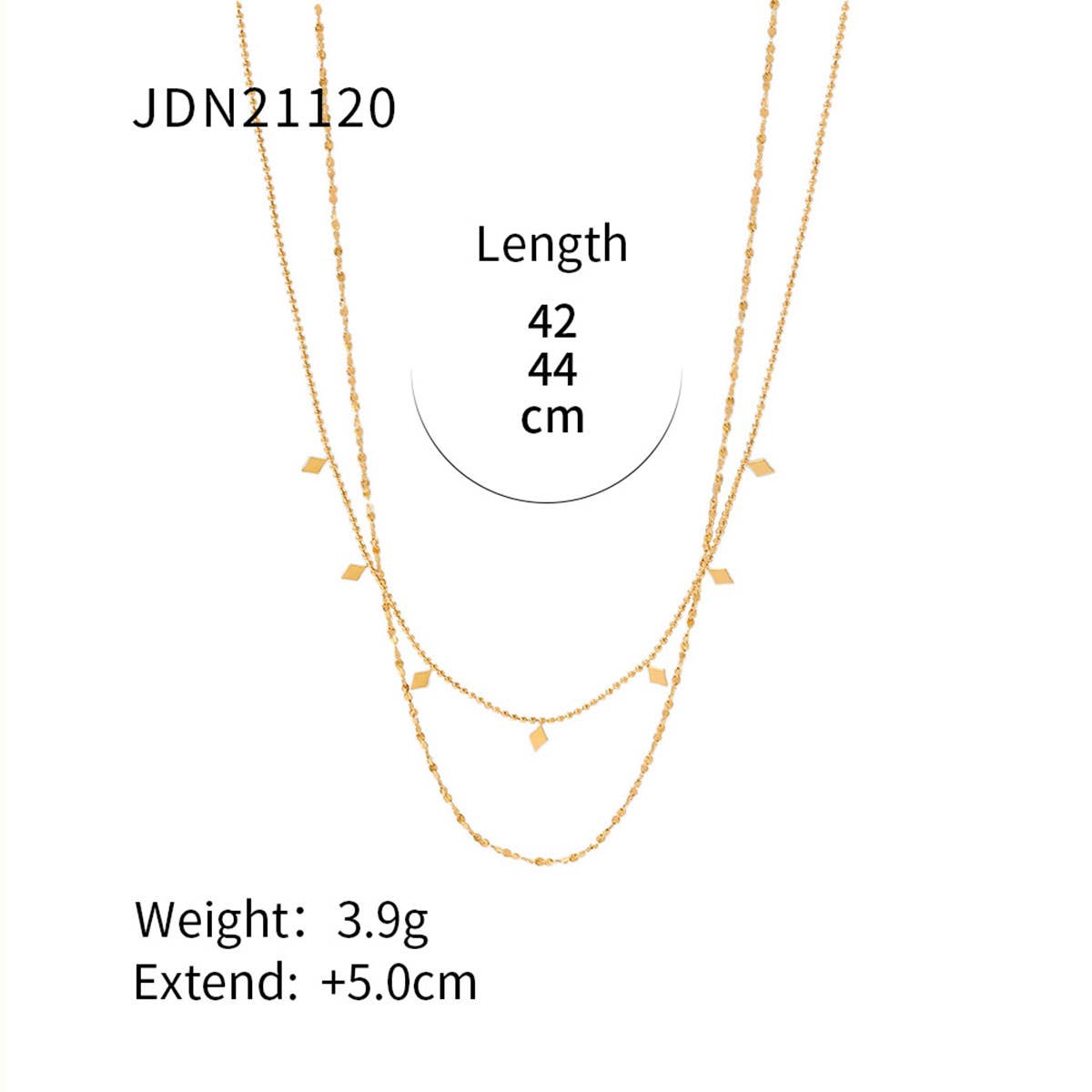 MULTILAYER GOLD PLATE STAINLESS STEEL NECKLACE