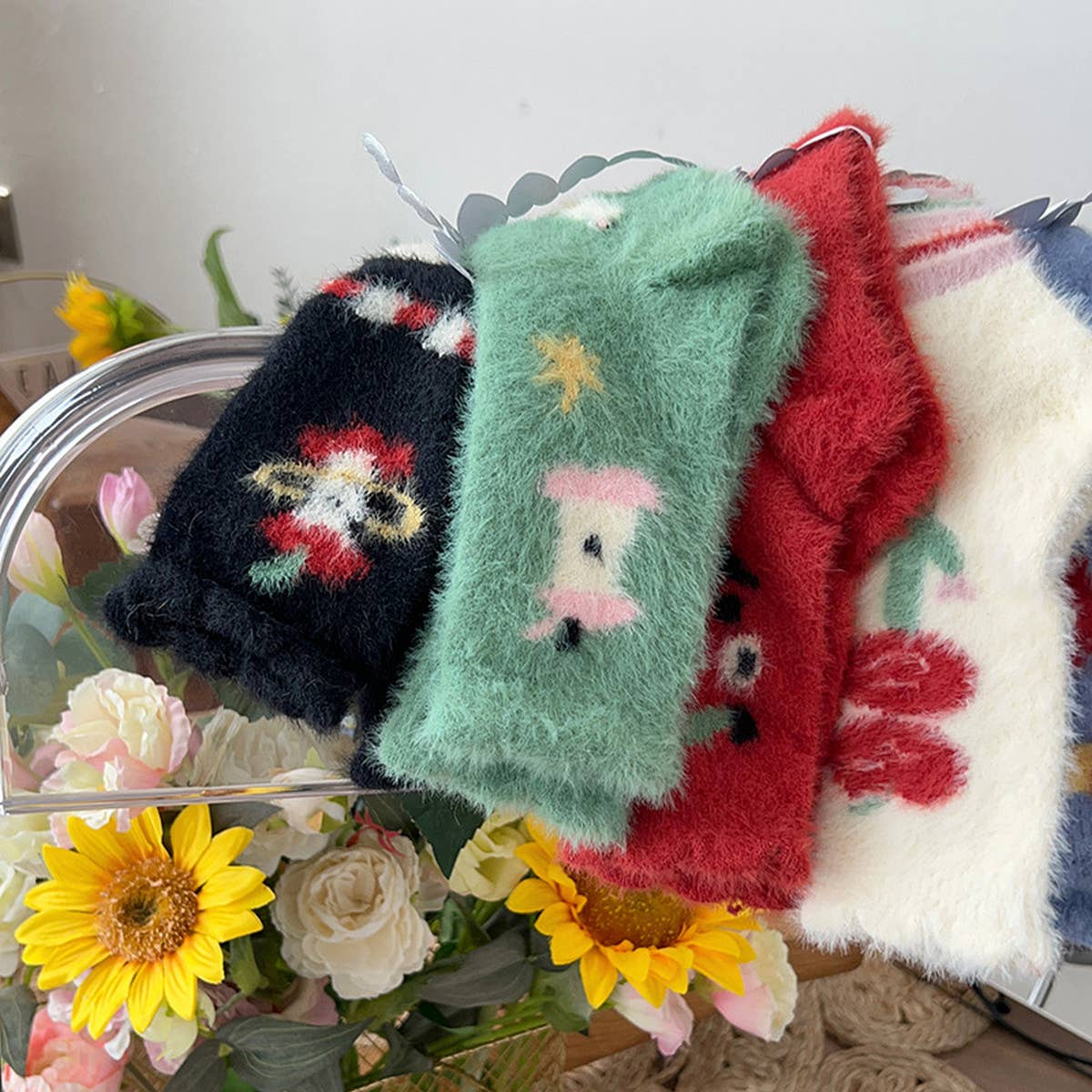 CUTE CARTOON THICK WARM MID-TUBE SOCKS