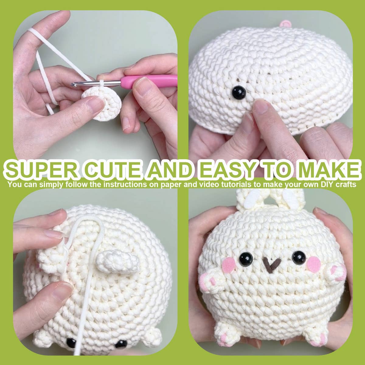 HANDMADE BUNNY DOLL CROCHET MATERIAL PACKAGE