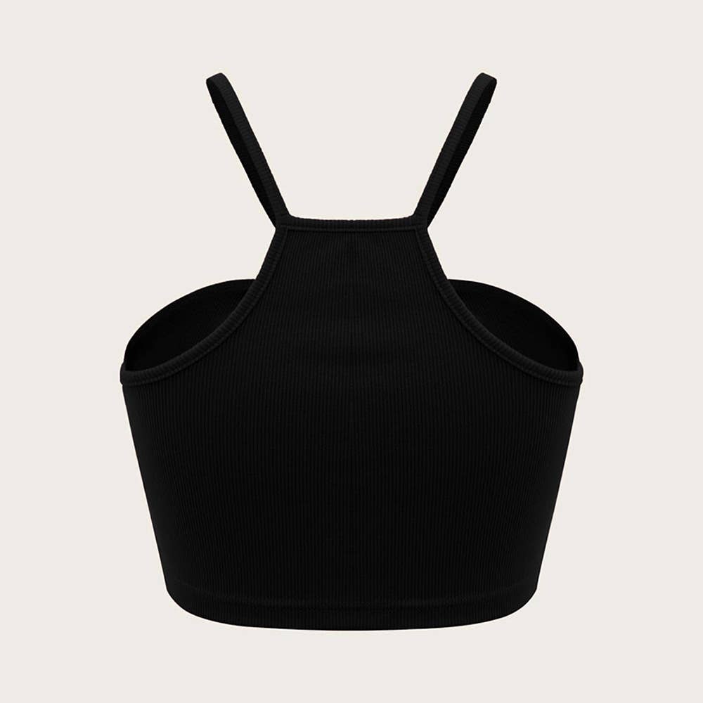 Ultra short love loop vest with halter topper